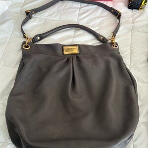 Marc Jacobs Dark Gray Shoulder Bag with Gold Accents